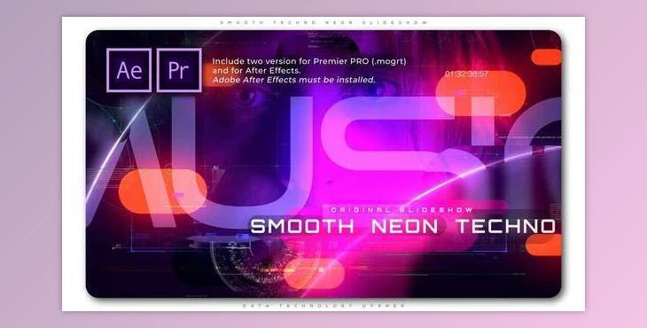 Smooth Techno Neon Slideshow (Videohive 32299148) - PR Project