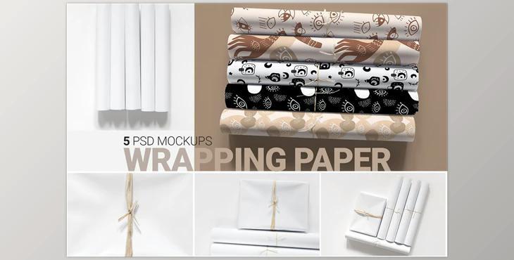 Paper Rolls Mockup Wrapping Layered CreativeMarket - 6607284