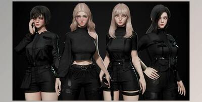 Unreal Engine - Techwear Girls (Engine version 4.19- 4.27, 5.0- 5.2)