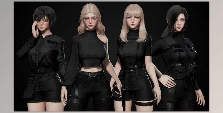 Unreal Engine - Techwear Girls (Engine version 4.19- 4.27, 5.0- 5.2)