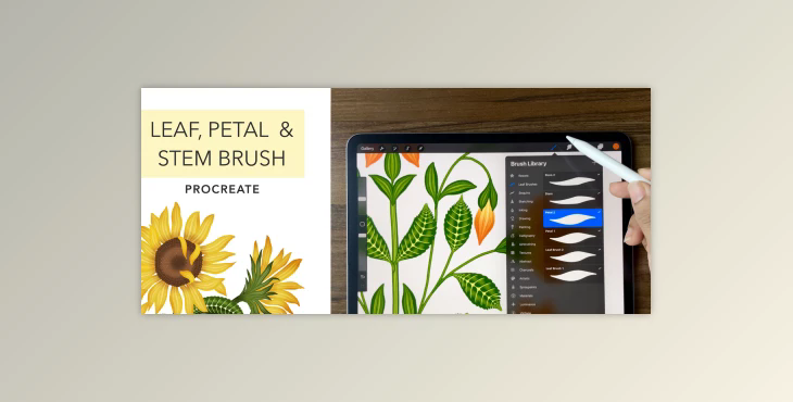 Learn To Create Leaf, Petal & Stem Brushes In Procreate + Projects
