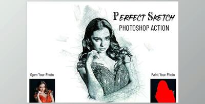 Perfect Sketch Photoshop Action CreativeMarket - 7037477