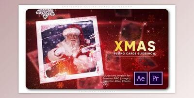 Christmas Flying Cards Slideshow (Videohive 29449428) PR Project