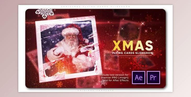 Christmas Flying Cards Slideshow (Videohive 29449428) PR Project