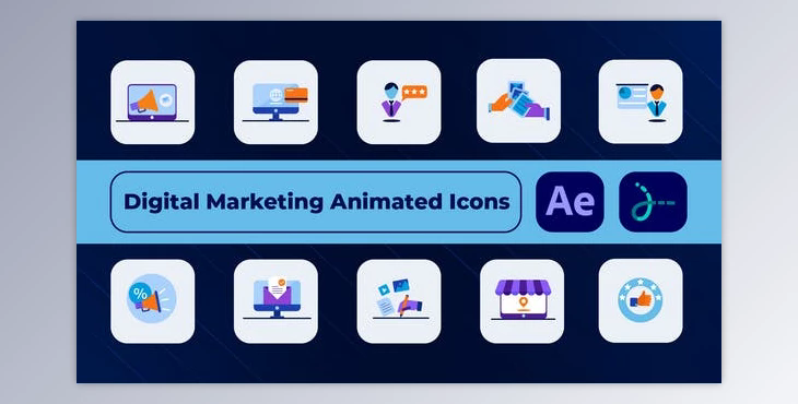 Digital Marketing Animated Icons (Videohive 49999017) - AE Project