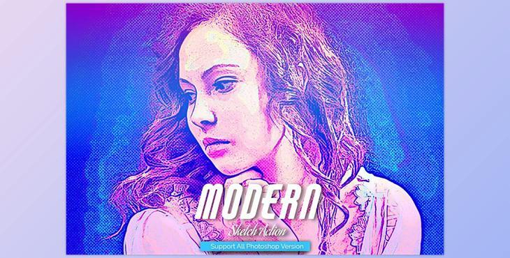 Modern Sketch Photoshop Action CreativeMarket-5467530