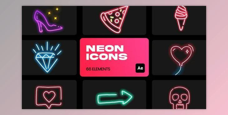 Neon Icons for After Effects (Videohive 36312671) - AE Project