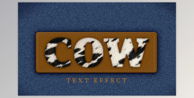 Cowhide, Leather and Denim Text Effect - 9KMGV98
