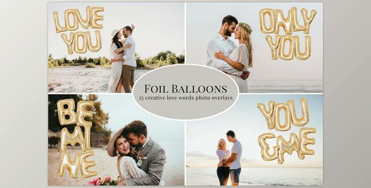 Golden Foil Balloons photo overlays CreativeMarket-5772189 (PNG, JPG)
