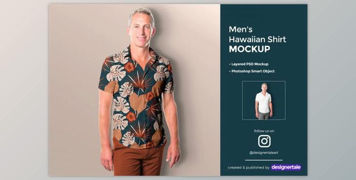 Men’s Hawaiian Shirt Mockup (PSD)