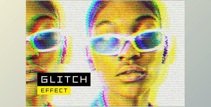 70s TV Glitch Photo Effect - 92031857