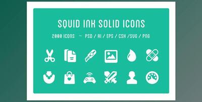 CreativeMarket – Squid Ink Solid Icon Pack 289104