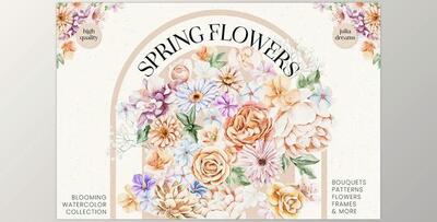 Spring Flowers Collection CreativeMarket - 6938205