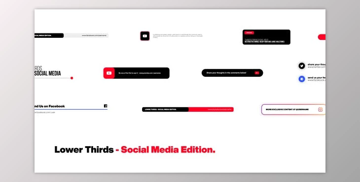 Lower Thirds – Social Media Edition (Videohive 39637254) - AE Project