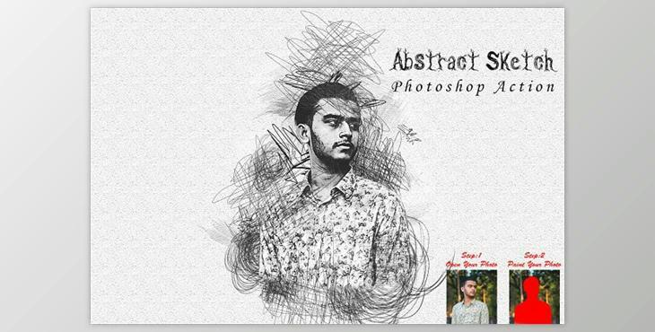 Abstract Sketch Photoshop Action CreativeMarket - 10230199