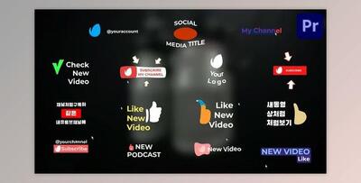 Social Media Buttons And Titles for Premiere Pro (Videohive 52531334)