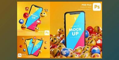 Smartphone Emoji Mockup Pack (GraphicRiver-28404183)