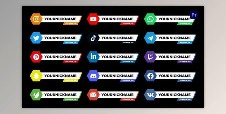 Social Media Lower Thirds Premiere Pro (VideoHive 37657352)