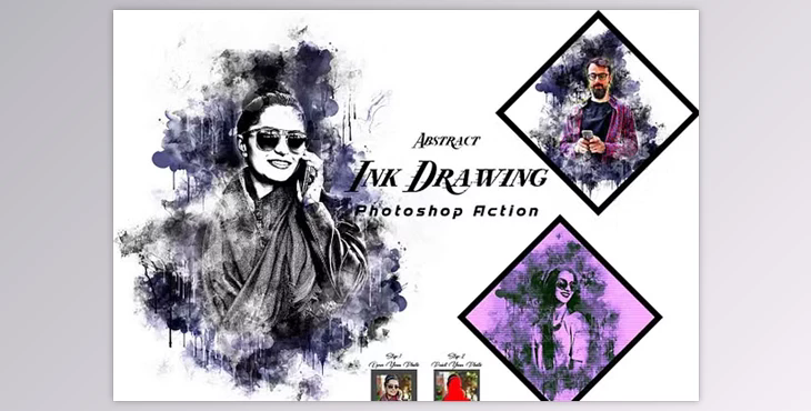 Abstract Ink Drawing Ps Action - 92066751