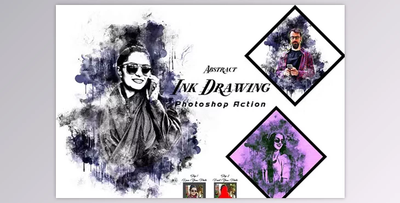 Abstract Ink Drawing Ps Action - 92066751