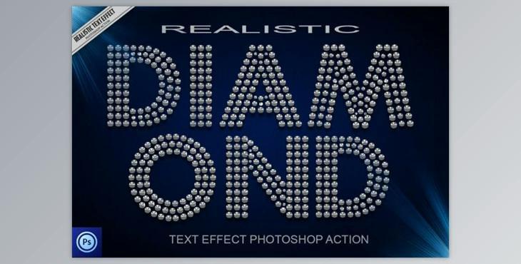 Diamond Text Effect Photoshop Action (ABR, PDF, ATN)