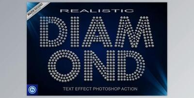 Diamond Text Effect Photoshop Action (ABR, PDF, ATN)