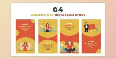 Women’s Day Flat Character Instagram Story (Videohive 47393268) - AE Project