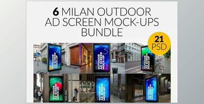 Milan Outdoor Ad Screen MockUps Set Creativemarket - 5471499