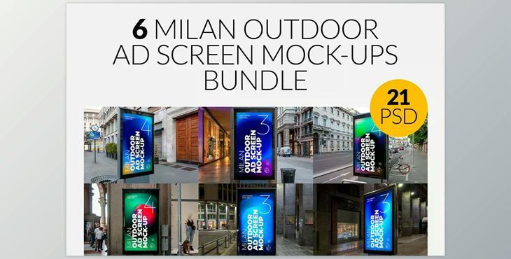 Milan Outdoor Ad Screen MockUps Set Creativemarket - 5471499