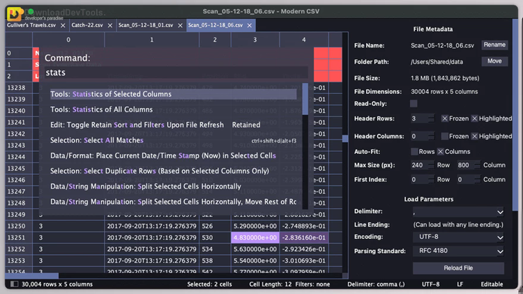 Modern CSV v2.2 for Win & Linux & macOS + Keygen