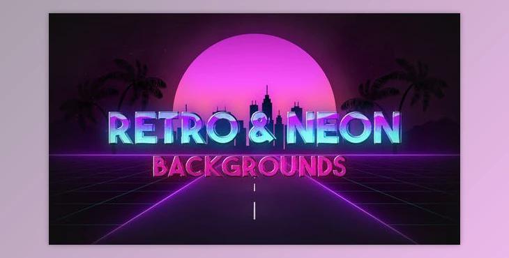 Retro Wave & Neon Backgrounds (Videohive 34258073) - AE Project