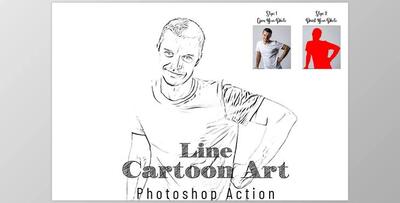 Line Cartoon Art PS Action CreativeMarket - 7325238