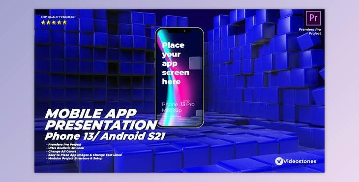 Mobile App Presentation - App Promo Kit - Phone 13 App Demo - App Demonstration Video Premiere Pro (Videohive 33897551)