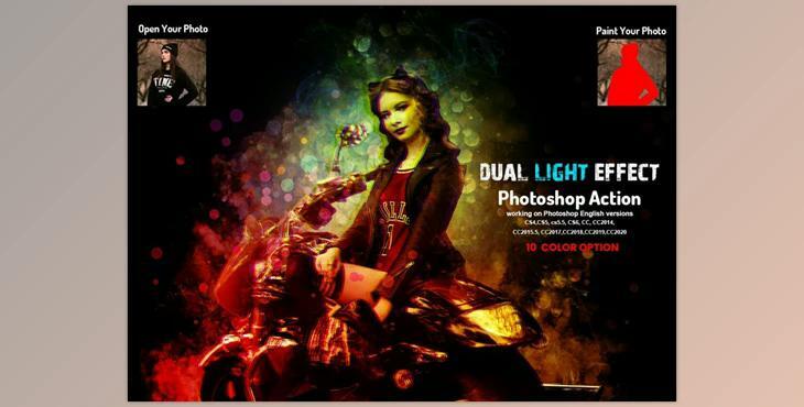 Dual Light Effect Photoshop Action CreativeMarket-5917432 (ATN)