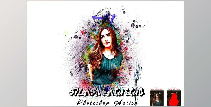 Splash Painting Photoshop Action CreativeMarket - 7497314