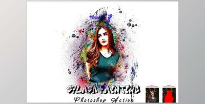 Splash Painting Photoshop Action CreativeMarket - 7497314