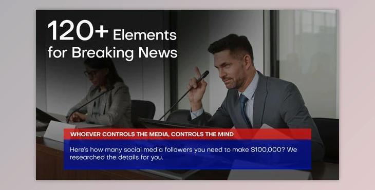 Broadcast News Package Animated Titles, Lower Thirds and Lower Bands for Premiere Pro (Videohive 35881515)