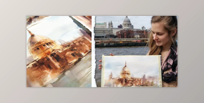 Urban Watercolor Quick Sketching: Paint in Loose Style and Simplify Details