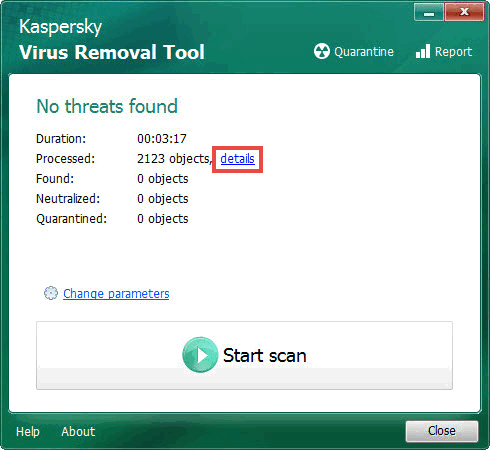 Kaspersky Virus Removal Tool 20.0.10.0