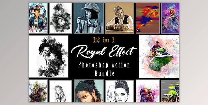 Royal Effect Photoshop Action Bundle Creativemarket - 10980259
