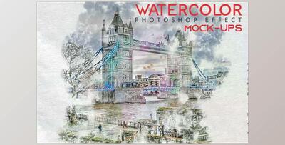 Watercolor Photoshop Effect Mock-ups