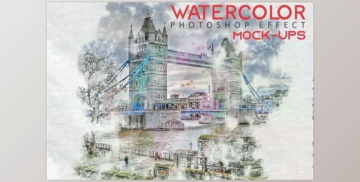 Watercolor Photoshop Effect Mock-ups