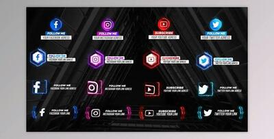 Neon Social Media Lower Thirds V2 (Videohive 28636724)