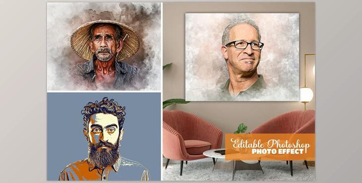 Portrait Watercolor Editable Effect