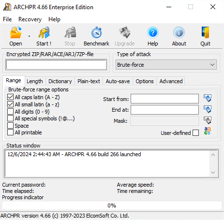 Elcomsoft Advanced Archive Password Recovery Enterprise 4.66.266
