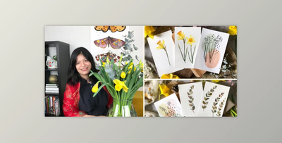 Painting Watercolor Botanicals from Live References in Three Art Styles