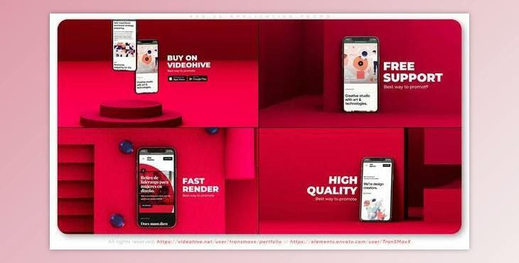 Videohive Red 3d Application Promo 34368782