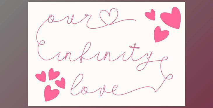 Our Infinity Love – Monoline Wedding Font