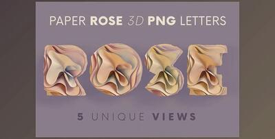 Paper Rose – 3D Lettering Creative Market - 7810487