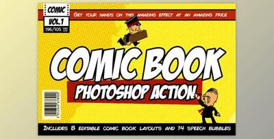 Comic Book Photoshop Action Kit By denestudios